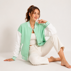 classic <b>varsity</b> <b>jacket</b> for women designed with a stylish fit soft material and versatile appearance for daily fashion layering - Product Image 6