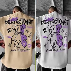 T-shirt Homme Oversize Vintage Streetwear 100% Coton Vierge OEM à Épaules Tombantes, Impression Personnalisée de Haute Qualité, Écologique - Product Image 2