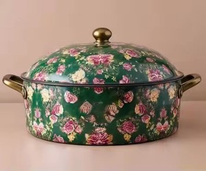 Olla de Acero Inoxidable Aislada, Elegante y Verde, con Tapa, Larga Retención de Calor, Utensilios de Cocina Modernos para el Hogar y Restaurantes - Product Image 1