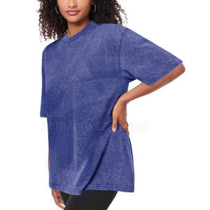 Camiseta de Mujer de Alta Calidad con Lavado Ácido, Corte Holgado, Transpirable, de Algodón, para Uso Diario, Elegante - Product Image 6