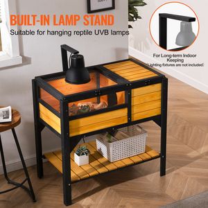 Terrario in Legno per Tartarughe con Supporto per Illuminazione, Recinto per Rettili e Anfibi da Interno ed Esterno per Piccoli Animali - Product Image 3