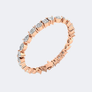 Pulsera de Diamantes de Corte Mixto de 13.20 CTW con Engaste Alternado en Línea - Product Image 3