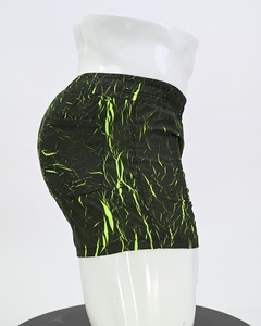 Men's Mid Waist <b>Ruched</b> Sport <b>Shorts</b> Solid Black Neon Green Quick Dry Elastic Waist Eco-Friendly Anti-Wrinkle Breathable - Product Image 2