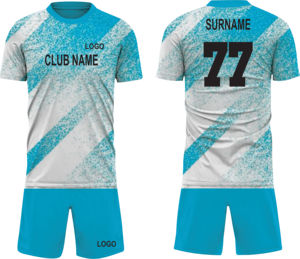 ชุดเสื้อฟุตบอลสโมสรพร้อมกางเกงขาสั้น ระบายเหงื่อได้ดี พิมพ์ลายไล่เฉดสี เอวยางยืด สำหรับผู้ใหญ่ทุกเพศ - Product Image 1