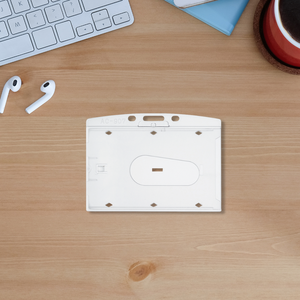 Single <b>Plastic</b> AC907 Landscape Matt Business ID Badge Holder - Product Image 1