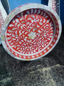Resin <b>Serving</b> <b>Tray</b> <b>With</b> <b>Handle</b> & Coaster Set Elegant Resin <b>Serving</b> <b>Tray</b> for Modern Homes Decorative Resin <b>Serving</b> <b>Tray</b> - Product Image 3