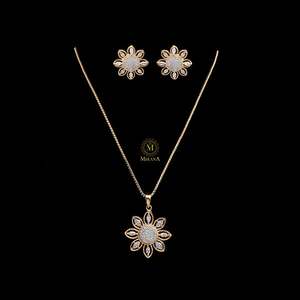 Winnie CZ Designer 18K Gold Plated American Diamond Zircon Pendant Set for Wedding Festival - Product Image 2
