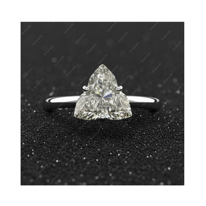 Bague de fiançailles solitaire en or plaqué argent sterling 925 avec diamant de laboratoire certifié GIA IGI, taille Lotus, qualité DEF VVS VS, cadeau - Product Image 1