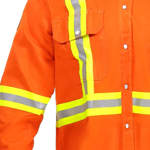 Cotton Reflective Work <b>Shirt</b> High Visibility Reflective Men <b>Shirts</b> Wholesale Custom Oil and Gas Workwear Mechanic Long Sleeve - Product Image 5