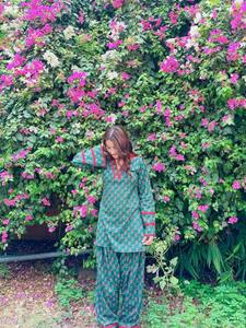 <b>Women</b> Traditional Cotton Printed Salwar <b>Suit</b> Green Red Casual Loose Fit Ankle-Length Summer India Pakistan Style - Product Image 4
