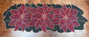 Poinsettia Beaded Christmas Table Runner - Product Image 4