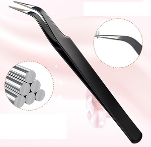Pinces à cils de haute qualité à pointe fine pour la pose des cils, avec poignée antidérapante, en promotion - Product Image 4