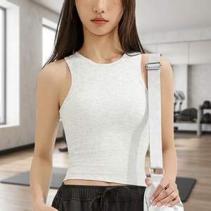 Beauty Back Yoga Vest Lightweight Breathable Casual Corset Chest Pad Shockproof Sports <b>Bra</b> Quick Dry Double <b>Wide</b> Shoulder <b>Strap</b> - Product Image 4