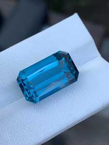 Topaze bleue de Londres, bleu foncé, taille octogonale, origine indienne, pierre précieuse naturelle, facettée, pierre à bijoux, qualité excellente, rare, troisième qualité - Product Image 4