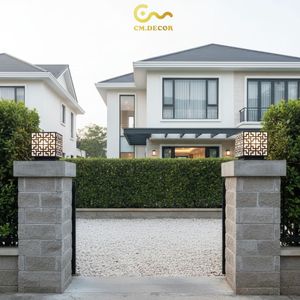 Maze Pattern LED Gate <b>Pillar</b> <b>Light</b> Vietnam CM Decor Outdoor Villa Garden Black E27 IP65 Steel Column <b>Light</b> AC 220V - Product Image 2