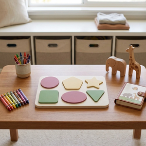 Wooden <b>Shape</b> Sorting Board With Colorful <b>Blocks</b> And Numbers For Toddlers 2-5 Years Educational Toy Set - Product Image 5
