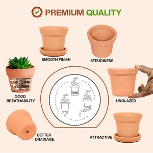 Wholesale Eco-Friendly Porous Orange <b>Terracotta</b> Succulent Flower <b>Pots</b> 2-10 Inch Classic Clay Planters Home Garden Decor - Product Image 2