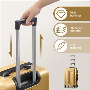Valigia trolley 4 in 1 a righe verticali curve giallo senape per set di valigie - Product Image 6