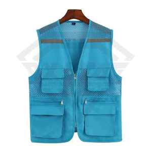 เสื้อกั๊กนิรภัยตาข่ายหลายกระเป๋า ระบายอากาศได้ดี ชุดทำงานสะท้อนแสงมองเห็นได้ชัดเจน ผู้ผลิตจำนวนมาก บริการ OEM แบบกำหนดเอง - Product Image 4