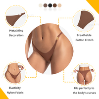 Oferta de Verano: Tangas Sexys para Mujer, Ropa Interior de Seda de Hielo, Nylon, Corte Láser, Sin Costuras, Cintura Baja