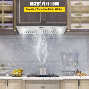 Cappa aspirante da incasso da cucina in acciaio inossidabile da 30 pollici 800 CFM con controllo a pulsante a 3 velocità, luci LED e filtro a deflettore - Product Image 2