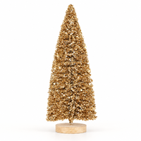 Arbre en cône doré scintillant à LED fonctionnant sur piles, base en fer, durable, écologique, directement de l'usine, pour la décoration de table de Noël et de la maison