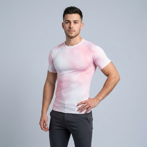 Custom Half Sleeve Compression Shirt for Men Sports Training Gym Workout Quick Dry Athletic Performance Top - Product Image 5