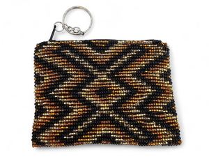 Ethnic style seed <b>bead</b> coin pouch with colorful embroidery Wholesale seed <b>bead</b> embroidered coin purse with zipper closure - Product Image 3