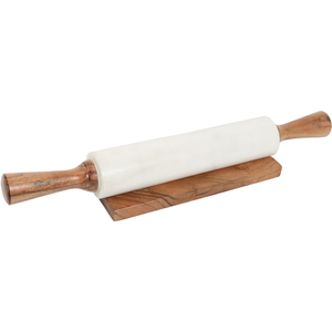Wood And Marble <b>Rolling</b> <b>Pin</b> Dough Cookie Bakery Natural Stone Marble <b>Rolling</b> <b>Pin</b> for Baking At Best Price - Product Image 4