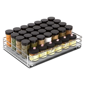 Pull-Out Durable Modern Chrome Steel Spice Rack <b>Organizer</b> for <b>Kitchen</b> <b>Drawer</b> Wholesale India - Product Image 2