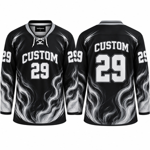Camisetas de Hockey sobre Hielo Personalizadas de Alta Calidad con Estampado de Bandera, 100% Poliéster Transpirable, Camiseta de Hockey Personalizada para Hombre con Cordones - Product Image 1