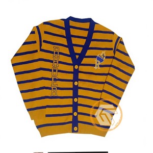 Customized Sigma Gamma Rho Acrylic Embroidered Appliques Front V-neck <b>Covered</b> <b>Buttons</b> Sorority High Quality Winter Casual - Product Image 1