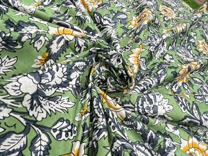 Vendu par le tissu de coton imprimé de bloc de main indien de yard, tissus de coton indien de tissu de coton indien estampillé à la main d'impression traditionnelle - Product Image 6