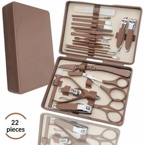 Juego de Tijeras para Uñas Profesionales de Acero Inoxidable, Duraderas, Color Marrón, 28 Piezas, Cuchillas Curvas, para Uso Doméstico, Cortaúñas de Belleza, Regalo, Lima para Pies - Product Image 4