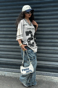 Camiseta de Béisbol Vintage Y2K para Hombre, Personalizada con Serigrafía, Transpirable, Ecológica, Cuello en V, Camiseta de Fútbol Americano OEM - Product Image 2