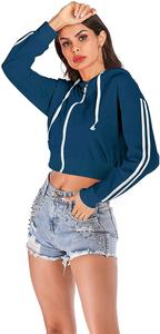 Hot Selling Crop <b>Tops</b> <b>Set</b> <b>Short</b> Sleevesvelvet Fabric Premium Quality Hooded for Women Best Selling Crop Breathable <b>Top</b> Crop - Product Image 6