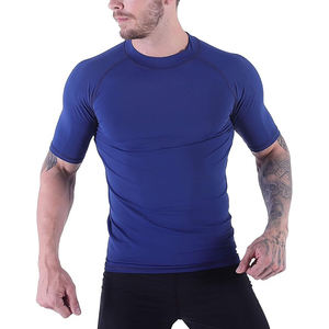 Custom Logo High Quality 100% Cotton Quick Dry Breathable Rash Guard Wholesale Plain Jiu Jitsu Fitness <b>Swim</b> <b>Shirts</b> Short Men - Product Image 6