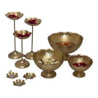 Lot de 9 bols décoratifs ronds en métal Art Déco pour la maison et le bureau, pour fleurs flottantes et thé