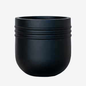 Maceta Decorativa Esférica de Fibra de Vidrio Negra, de Diseño Elegante, para Jardín, Patio, Interior o Exterior - Product Image 1