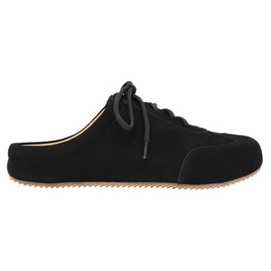 Mules en daim noir pour femmes Ann'S, en cuir véritable, style rétro, à lacets, chaussures basses décontractées, mules plates confortables - Product Image 2