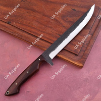 Couteau de Chef Vintage en Acier Damas Forgé à la Main de Haute Qualité 60 HRC, Tranchant comme un Rasoir, Écologique, Manche en Bois de Palissandre, pour l'Extérieur