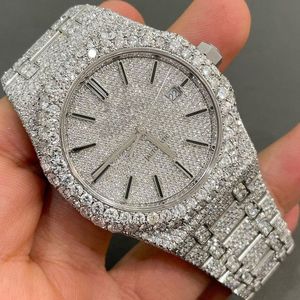 Reloj de Lujo con Moissanita y Cuarzo, Correa de Acero Inoxidable, Esfera de Cristal, Visualización de Fecha, Estilo Hip Hop Vintage para Hombre - Product Image 3
