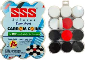 8mm Plastic Carrom Coins Set Wavy Corners Full Color Printing Blister Packaging-White/Black/Red Discs for Carrom <b>Board</b> Games - Product Image 4