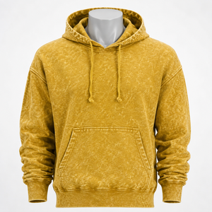 Sudadera con capucha para hombre con lavado ácido, diseñada con una apariencia de prenda lavada única y una construcción cómoda para un estilo de vida urbano. - Product Image 3