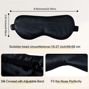 Wholesale 100% Silk Comfortable Soft Fabric Light Blocking <b>Eye</b> <b>Mask</b> Solid Color Breathable Eco Friendly Travel Wear <b>Eye</b> <b>Masks</b> - Product Image 3