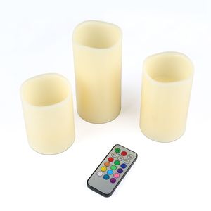 Lot de 3 bougies LED sans flamme scintillantes, télécommandées, avec minuterie, sans fil, à piles - Product Image 2