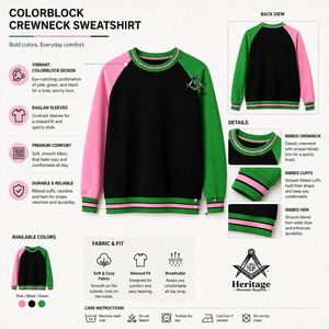 HMR Sweat-shirt à col rond imprimé Alpha Kapa pour femme, de haute qualité, pour l'automne, formel, épais, tricoté, respirant, vert rose - Product Image 6