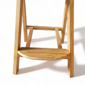 Chaise de bar au design minimaliste avec finition naturelle et structure en bois de teck pour la décoration de meubles de maison - Product Image 6