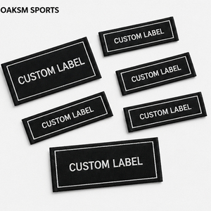 Etiquetas de Ropa Tejidas Personalizadas OAKSM SPORTS, Parche Rectangular Negro para Coser o Planchar, Accesorio de Moda para las Cuatro Estaciones - Product Image 1