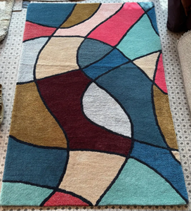 Alfombra Personalizable de Lana/Seda Moderna, Anudada a Mano, Antideslizante, Apta para Mascotas, Abstracta, para Ejercicio, Oración, Sala de Estar, Bar, Varios Tamaños - Product Image 3